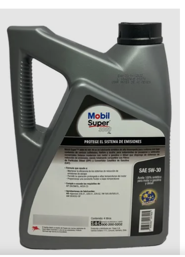 Aceite Mobil Super 3000 5W40, 4 L Sintético