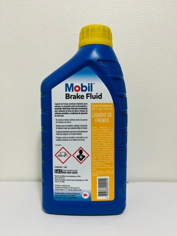 Líquido De Frenos Mobil Dot 4, Bidón 1 Litro