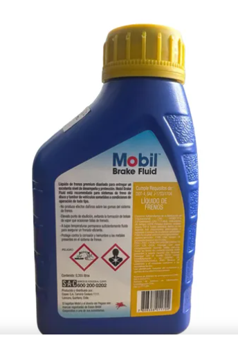 Líquido De Frenos Mobil Dot 4, Botella 355ml
