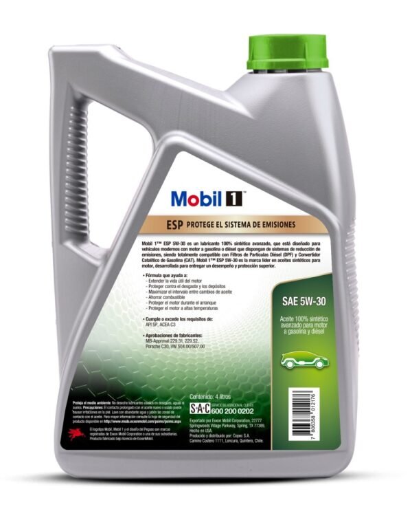 Aceite Mobil 1 ESP 5W30, 4 Litros Full Sintético